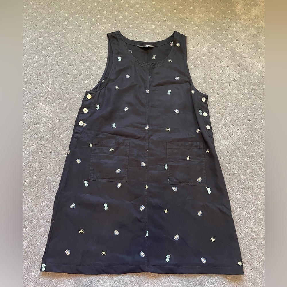 Vintage Amy K Su Dresses Novelty Embroidered Dress Size Petite Large